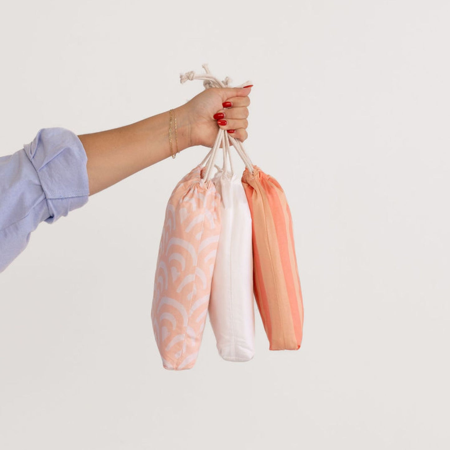 Co-Sleeper Bassinet / Change Pad Waterproof Sheet - Peach Rainbows