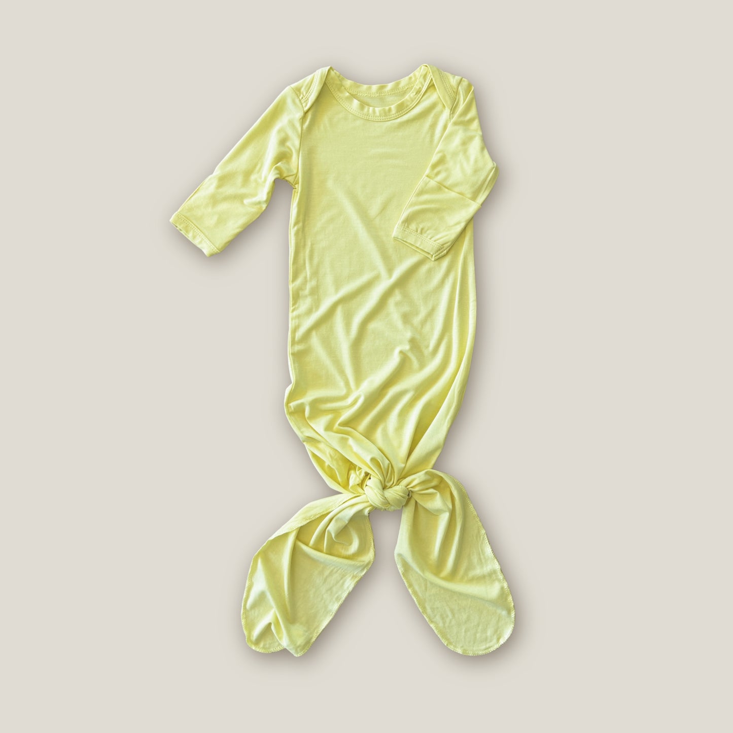 Knotted Newborn Gown - Lemon