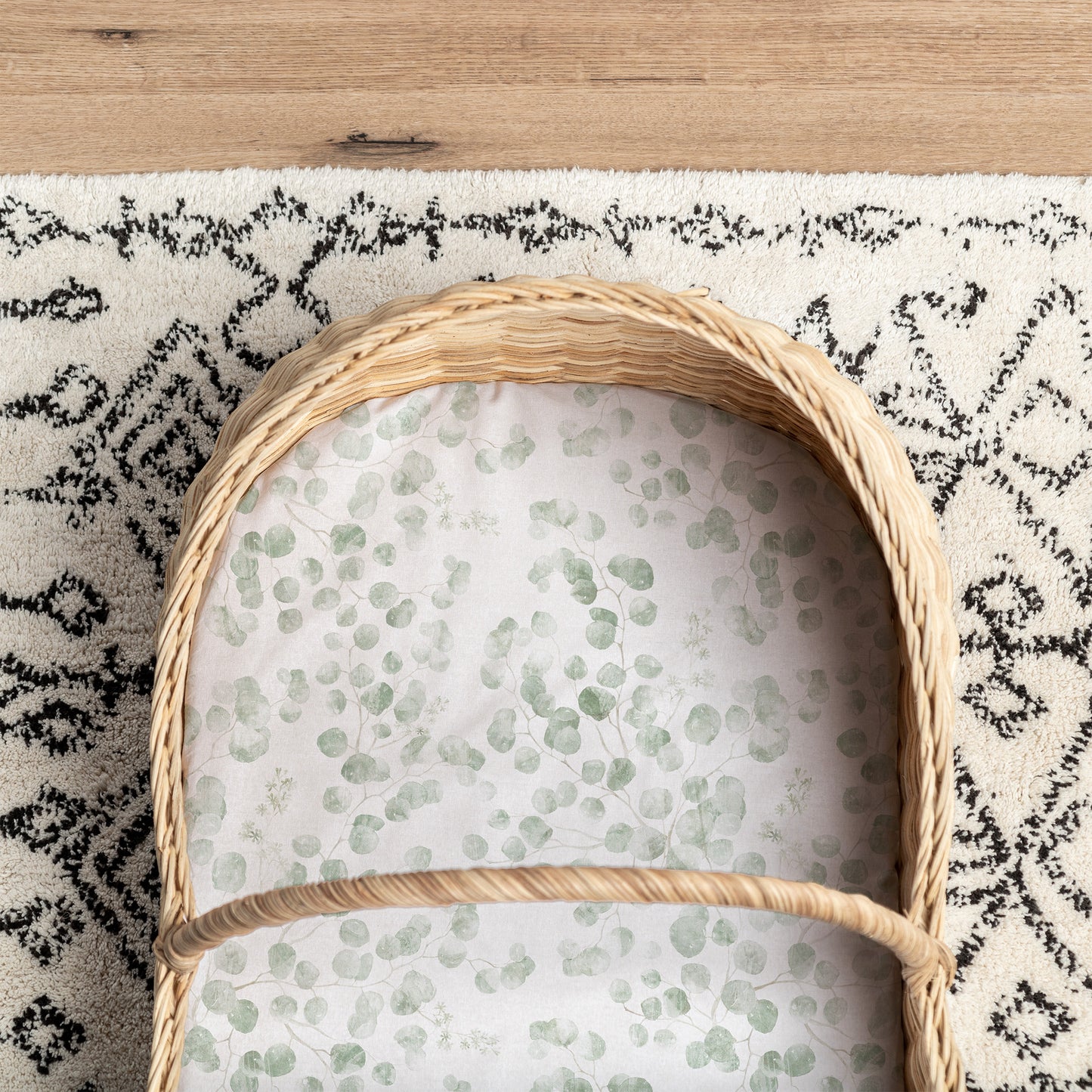Small Bassinet Waterproof Sheet - Eucalyptus