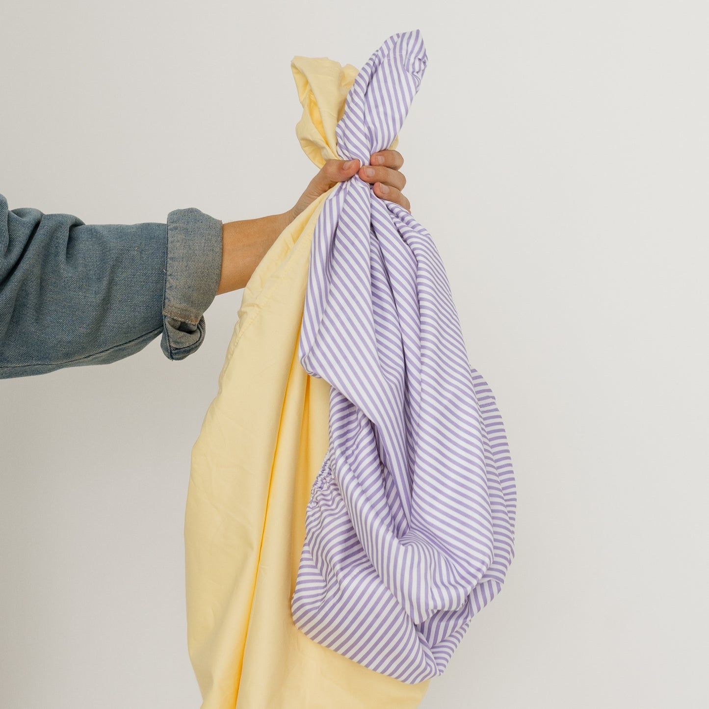 Cot Waterproof Sheet - Lavender Stripe