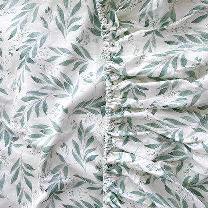 Mini Cot Waterproof Sheet - Organic Leaf - Little Human Linens