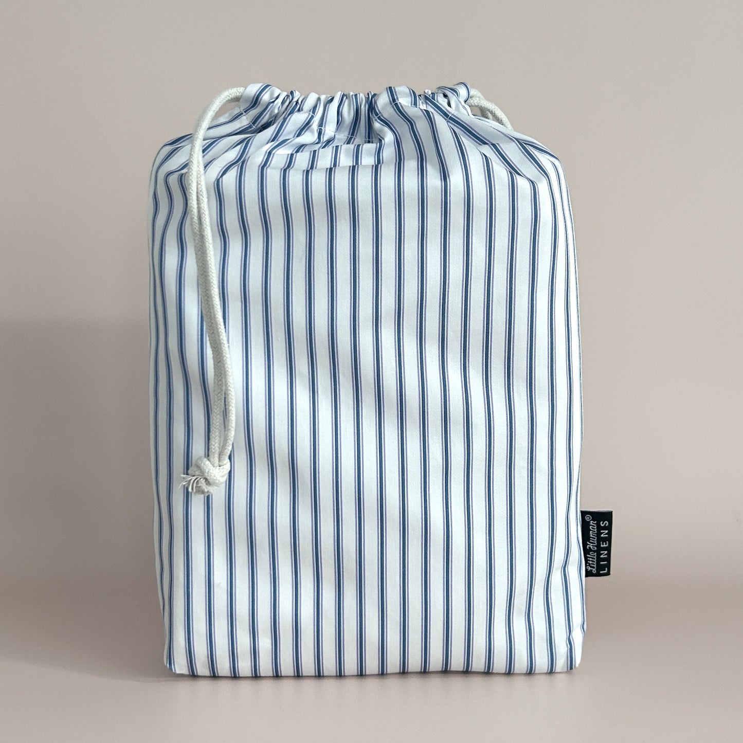 European / Large Cot Waterproof Sheet - Navy Ticking
