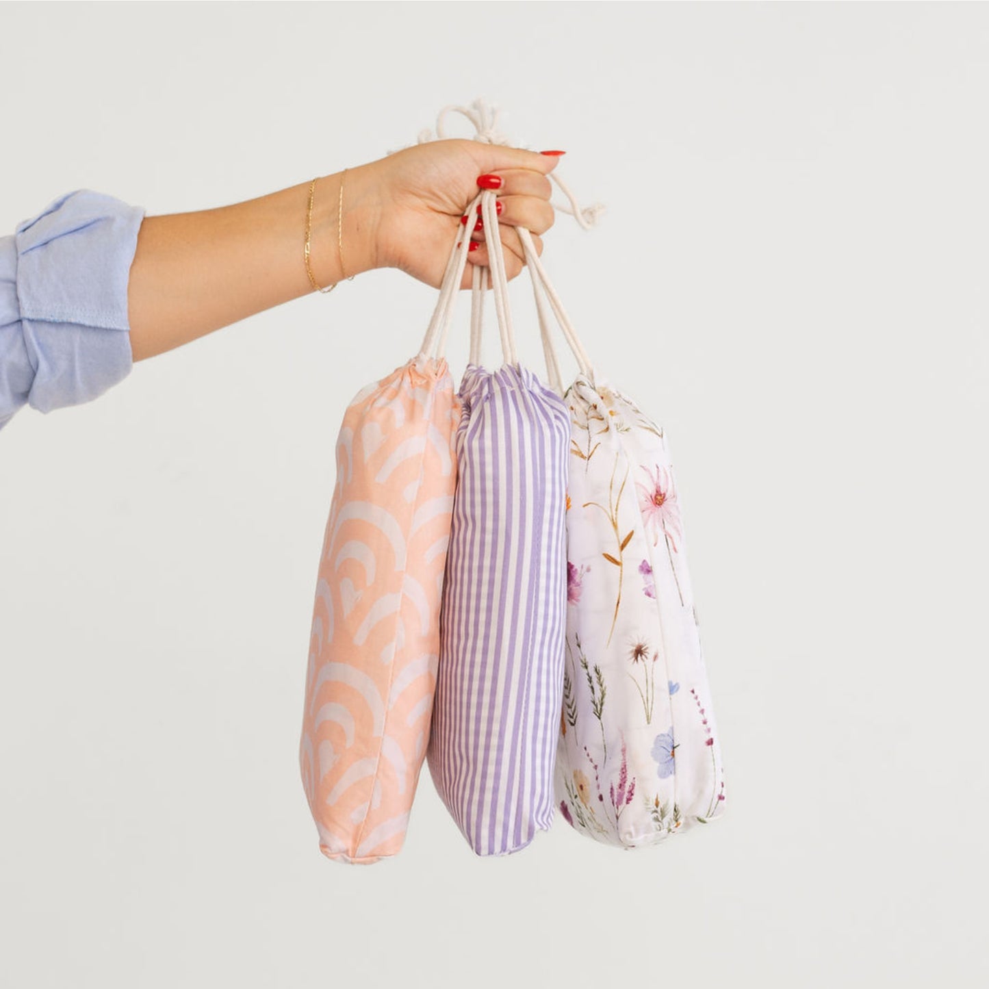 European / Large Cot Waterproof Sheet - Peach Rainbows