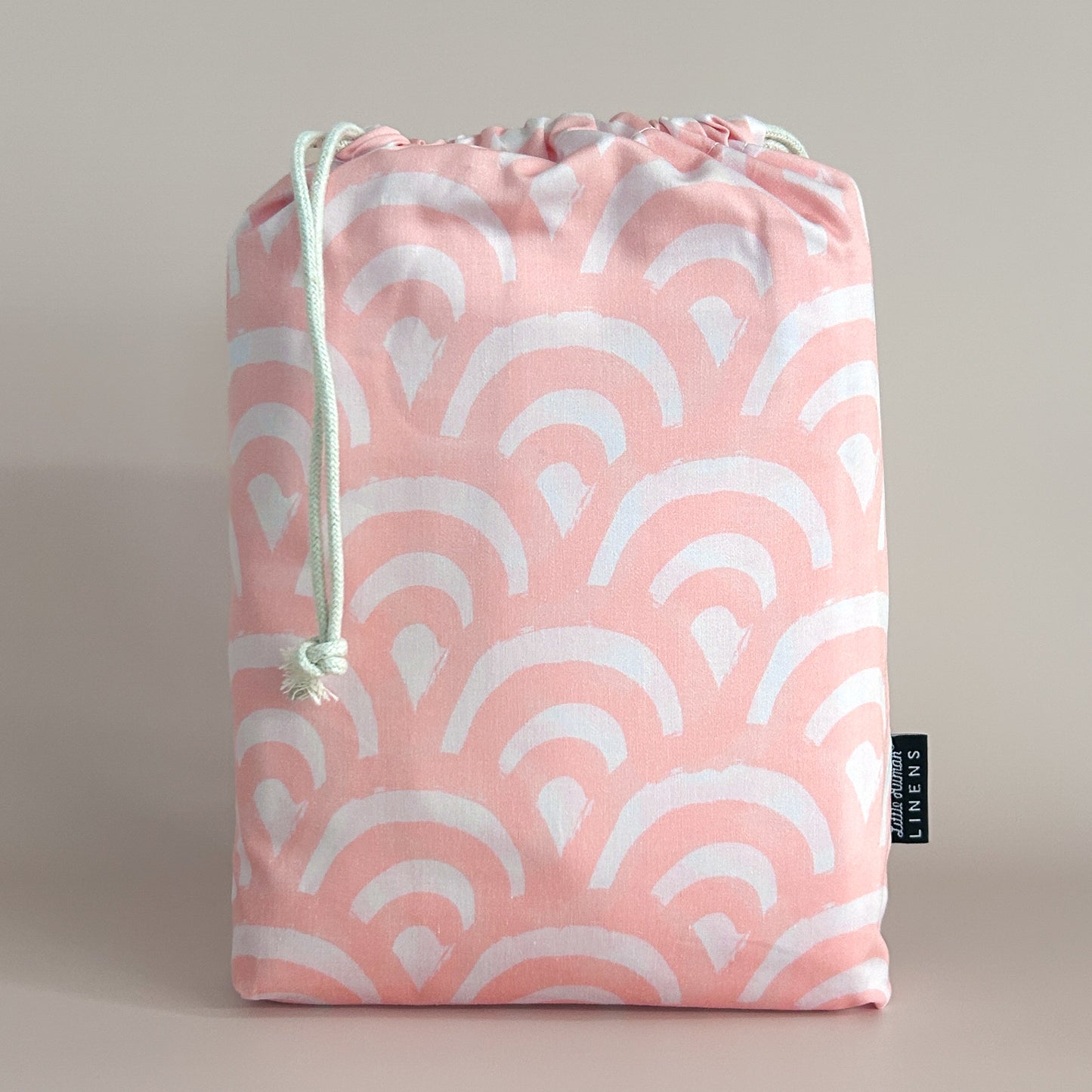 European / Large Cot Waterproof Sheet - Peach Rainbows