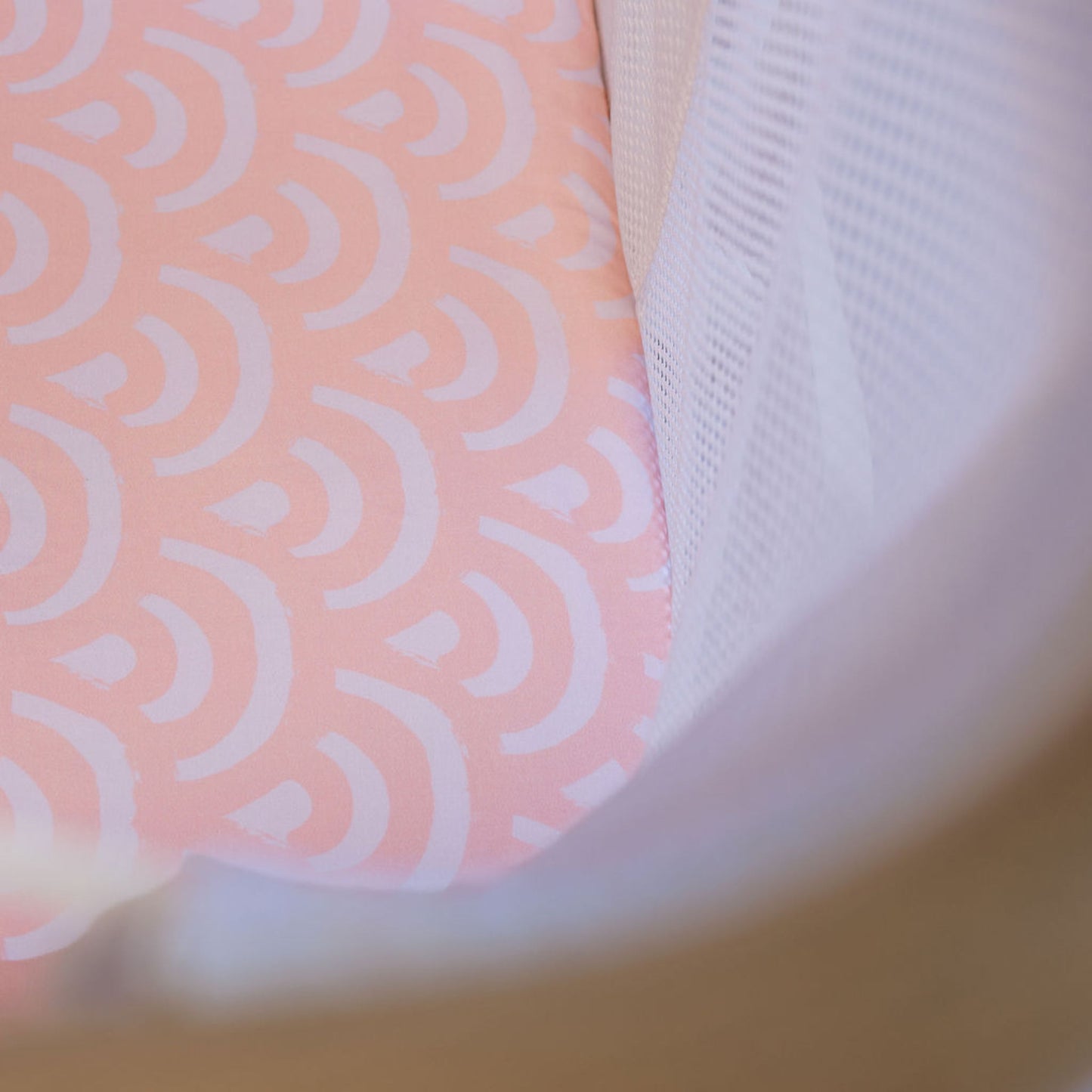 Co-Sleeper Bassinet / Change Pad Waterproof Sheet - Peach Rainbows