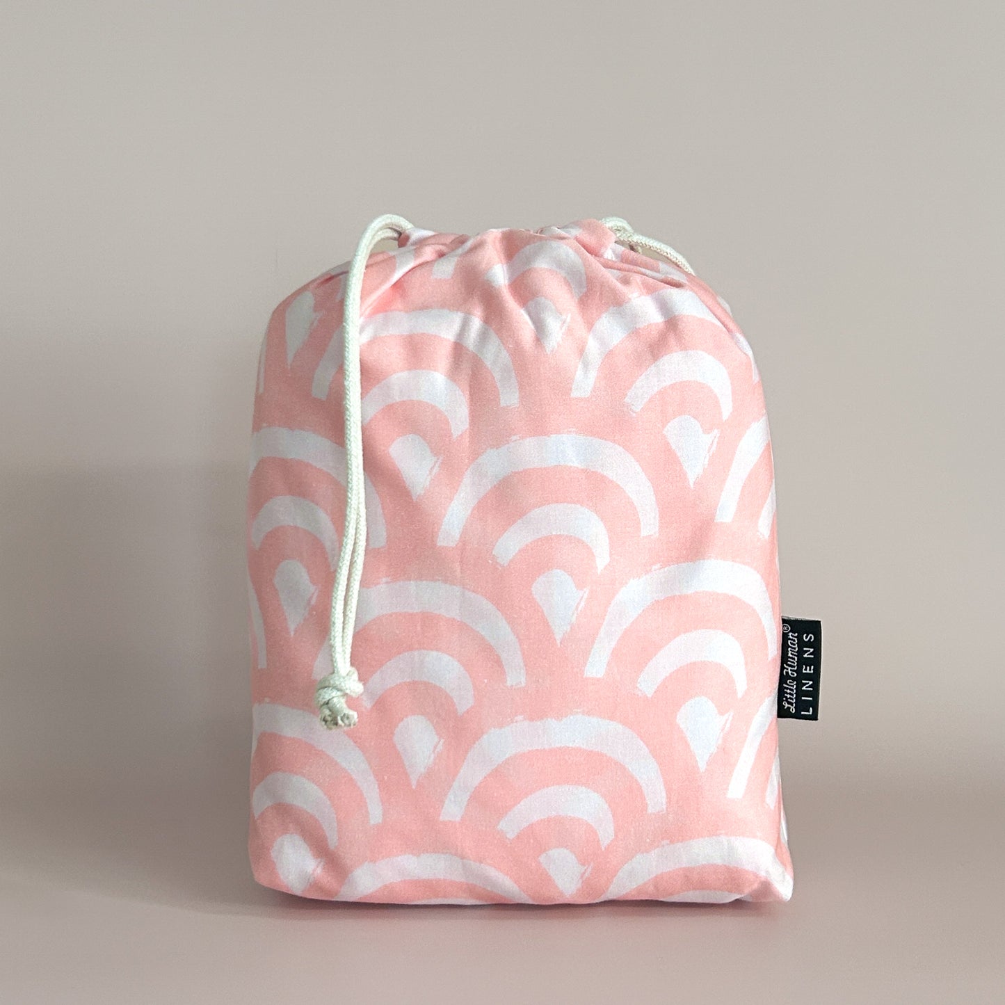 Mini Cot Waterproof Sheet - Peach Rainbows