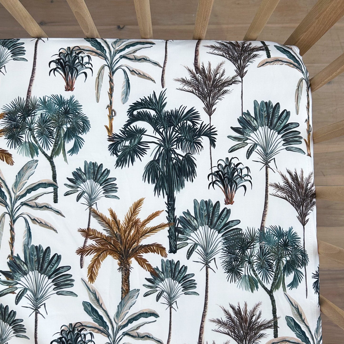 Cot Waterproof Sheet - Palms - Little Human Linens
