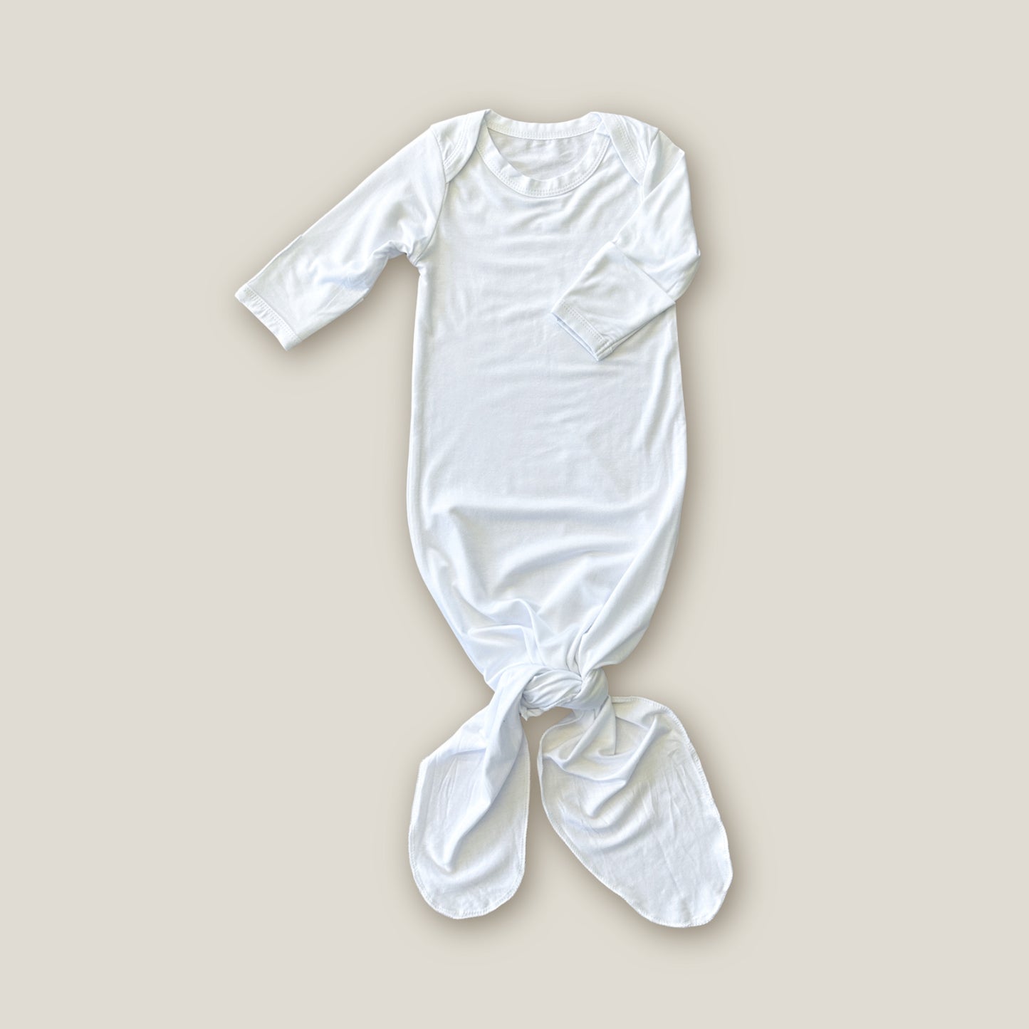 Knotted Newborn Gown - Brilliant White