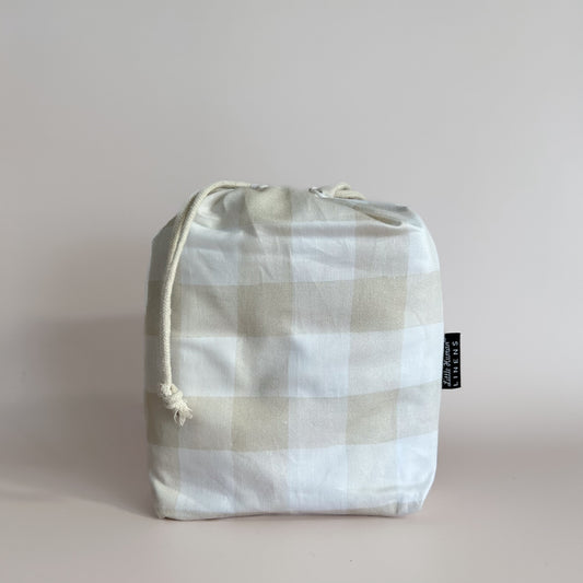 Co-Sleeper Bassinet / Change Pad Waterproof Sheet - Latte Gingham