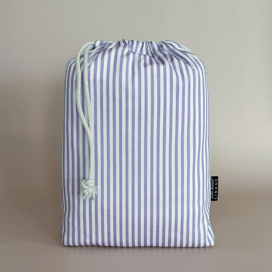 Cot Waterproof Sheet - Lavender Stripe