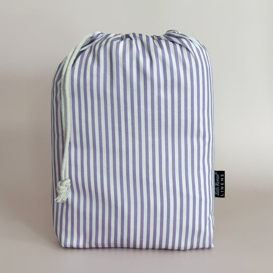 European / Large Cot Waterproof Sheet - Lavender Stripe