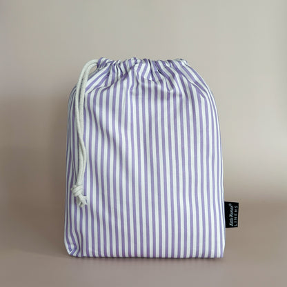 Mini Cot Waterproof Sheet - Lavender Stripe
