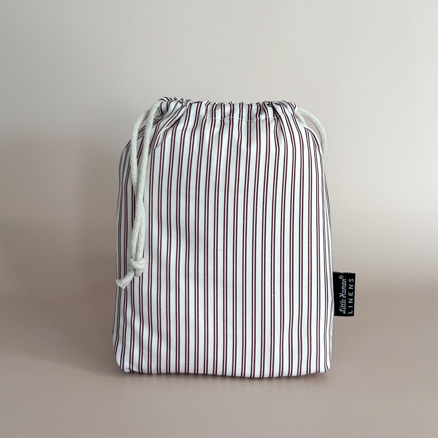 Co-Sleeper Bassinet / Change Pad Waterproof Sheet - Mocha Pinstripe