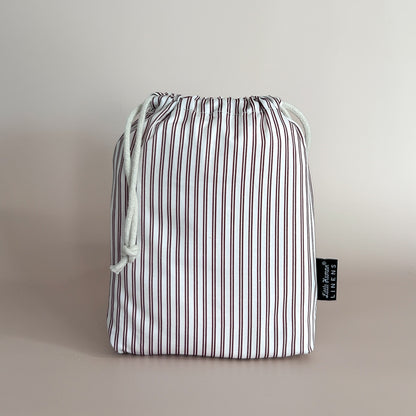 Co-Sleeper Bassinet / Change Pad Waterproof Sheet - Mocha Pinstripe