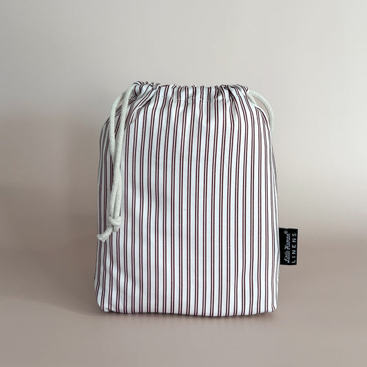 Co-Sleeper Bassinet / Change Pad Waterproof Sheet - Mocha Pinstripe