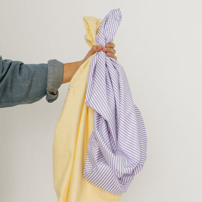 Cot Waterproof Sheet - Lavender Stripe