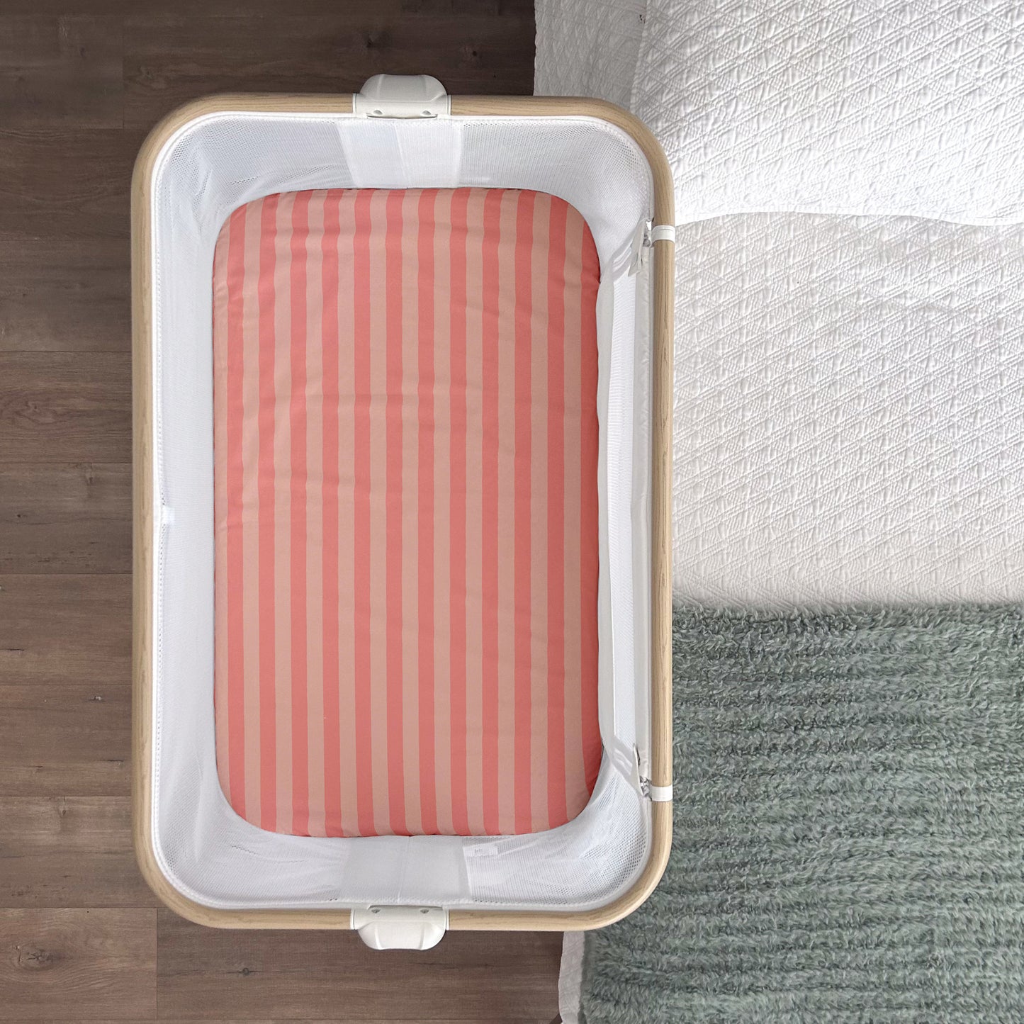 Co-Sleeper Bassinet / Change Pad Waterproof Sheet - Peach Candy