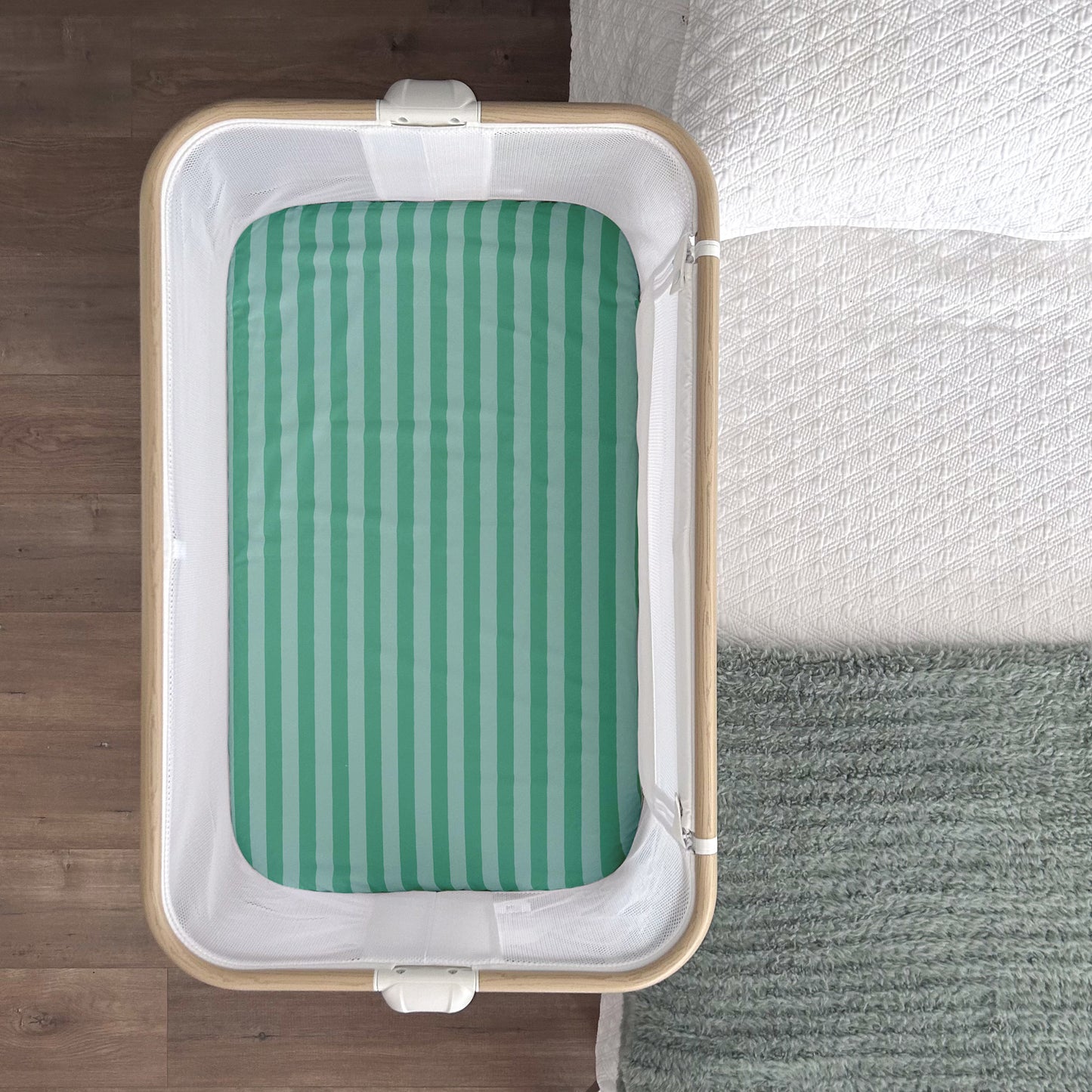 Co-Sleeper Bassinet / Change Pad Waterproof Sheet - Mint Candy