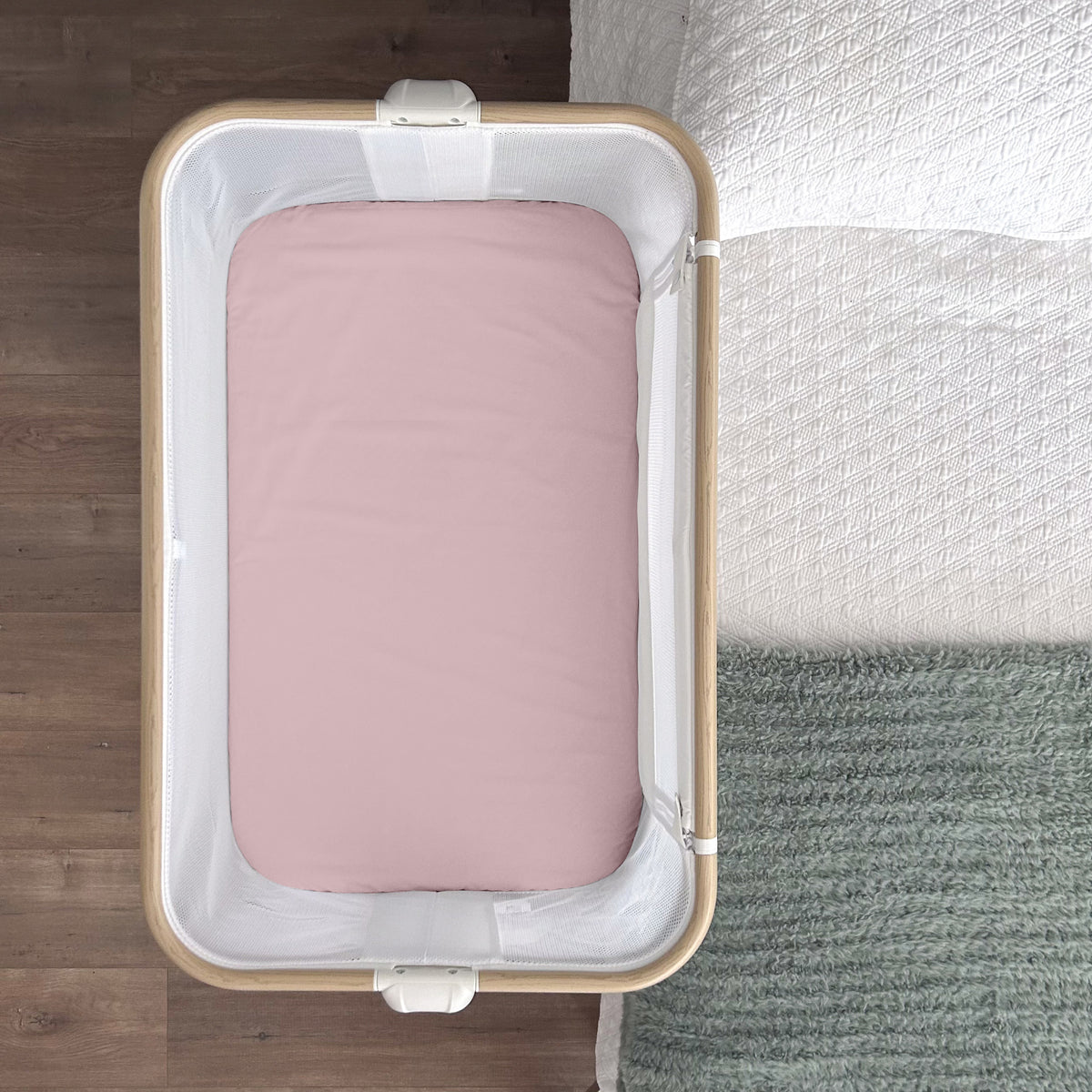 Co-Sleeper Bassinet / Change Pad Waterproof Sheet - Blush Pink