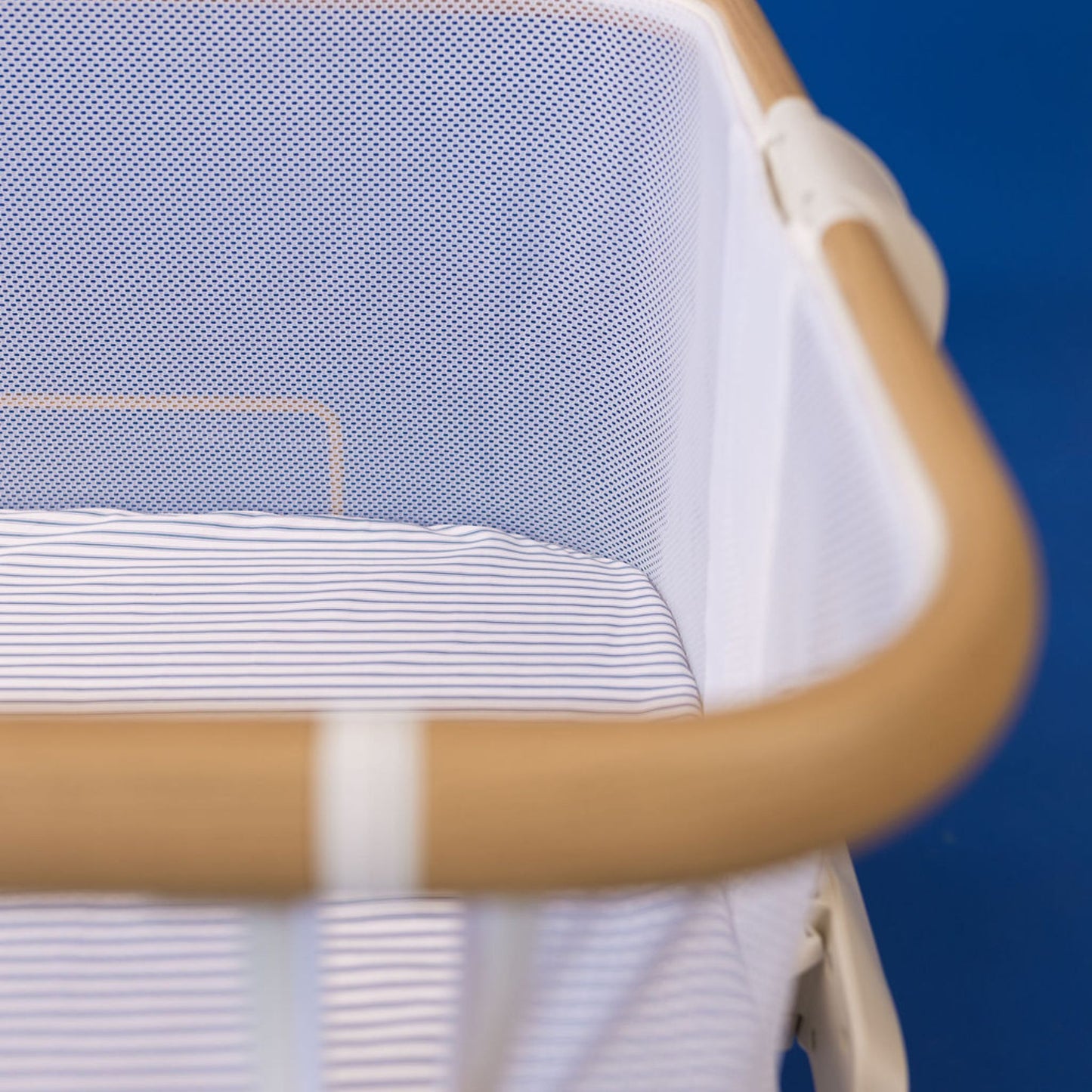 Co-Sleeper Bassinet / Change Pad Waterproof Sheet - Navy Ticking