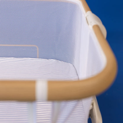 Co-Sleeper Bassinet / Change Pad Waterproof Sheet - Navy Ticking
