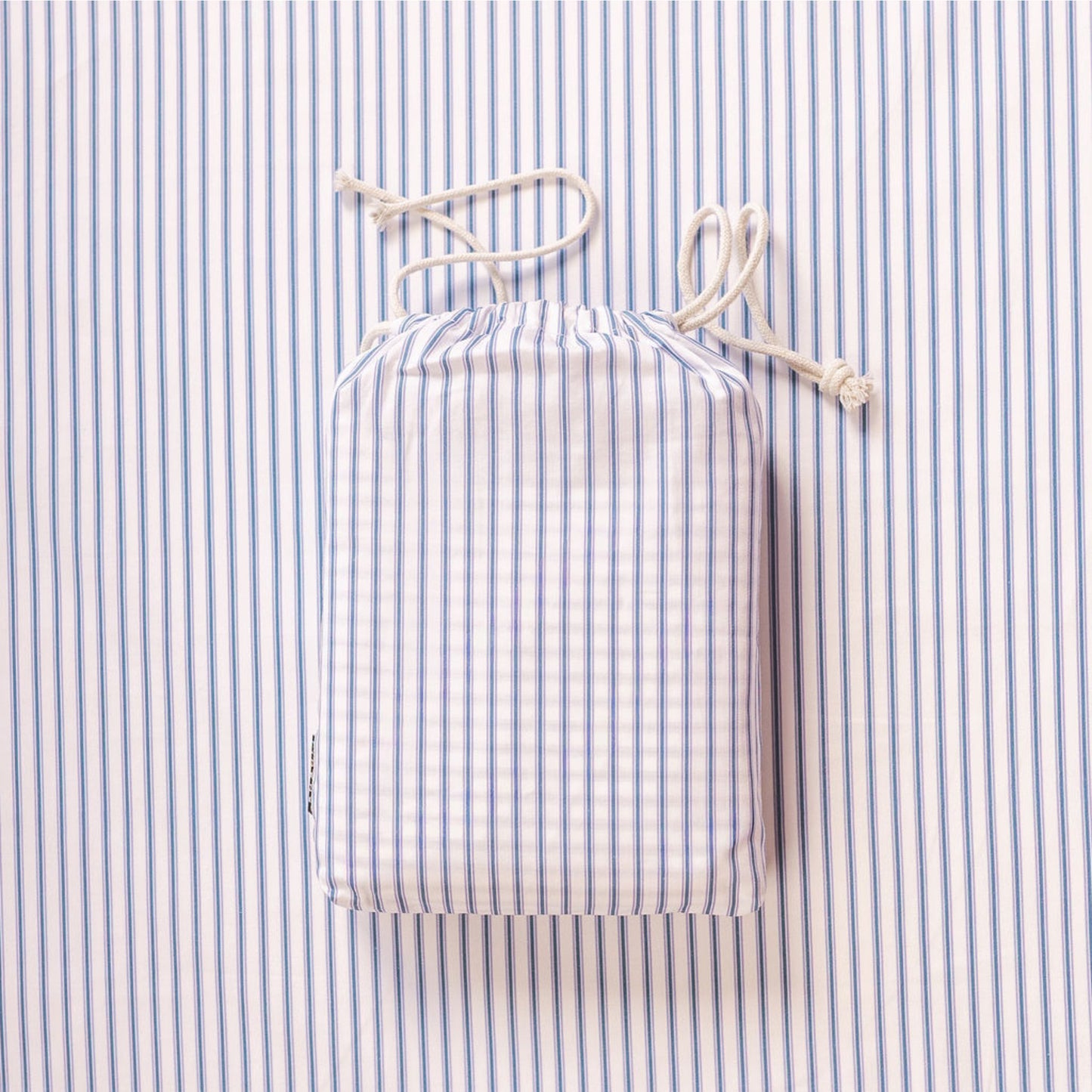 European / Large Cot Waterproof Sheet - Navy Ticking