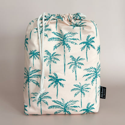 European / Large Cot Waterproof Sheet - Green Palms