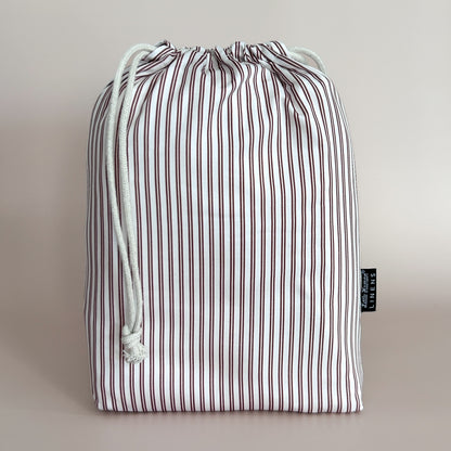 European / Large Cot Waterproof Sheet - Mocha Pinstripe