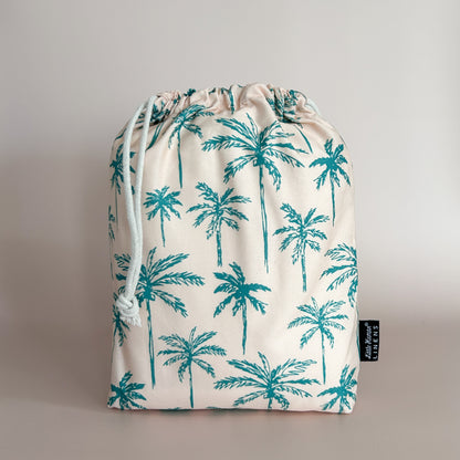 Mini Cot Waterproof Sheet - Green Palms