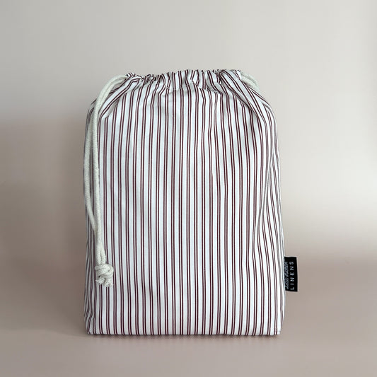 Mini Cot Waterproof Sheet - Mocha Pinstripe