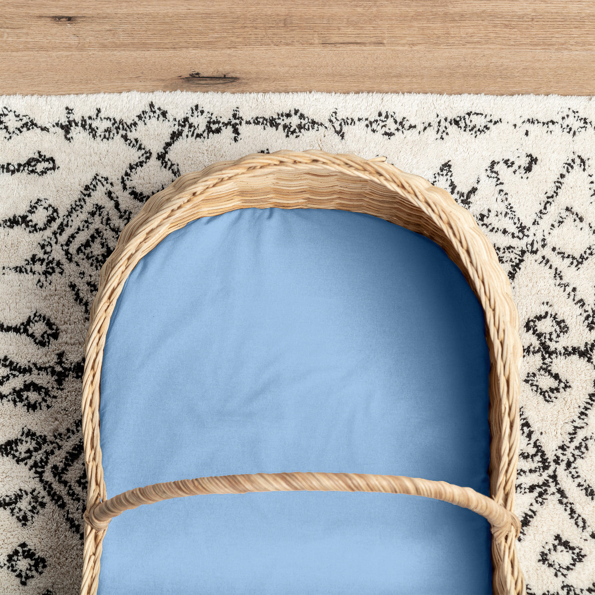 Small Bassinet Waterproof Sheet - Dusty Blue