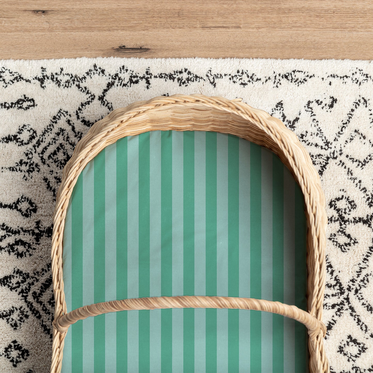 Small Bassinet Waterproof Sheet - Mint Candy