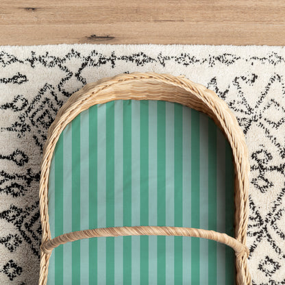 Small Bassinet Waterproof Sheet - Mint Candy