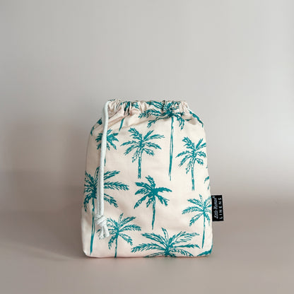 Small Bassinet Waterproof Sheet - Green Palms