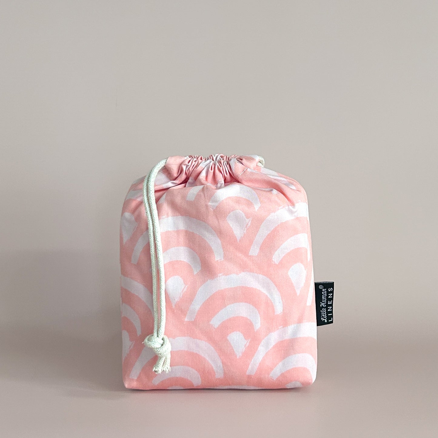 Small Bassinet Waterproof Sheet - Peach Rainbows