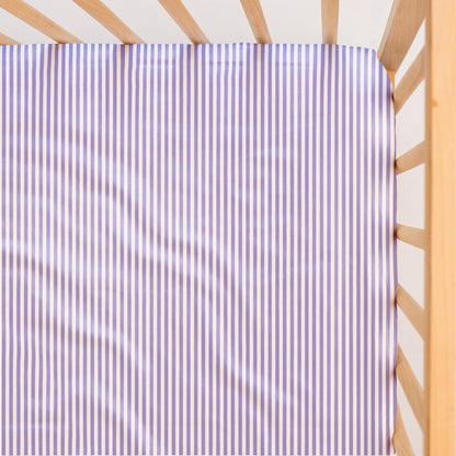 Cot Waterproof Sheet - Lavender Stripe