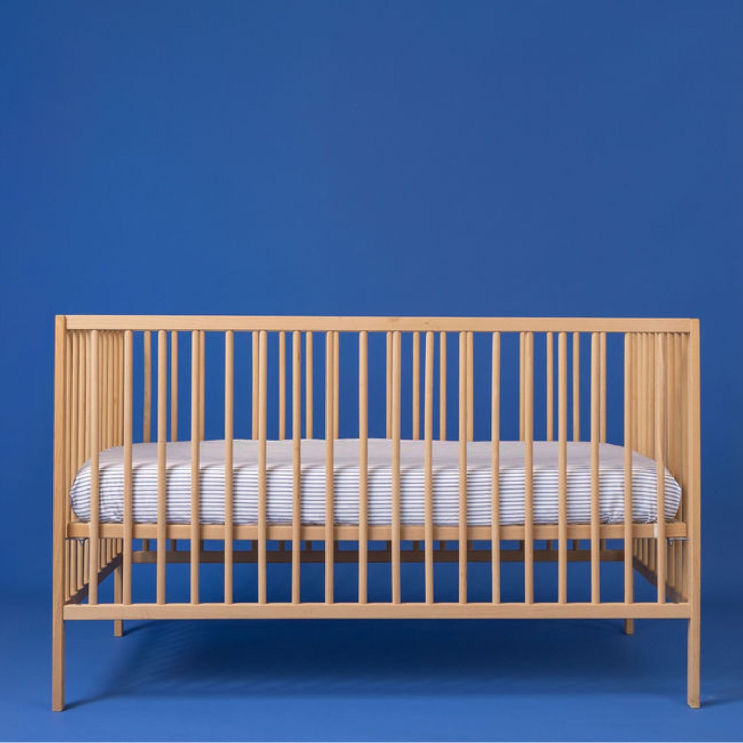 Cot Waterproof Sheet - Navy Ticking