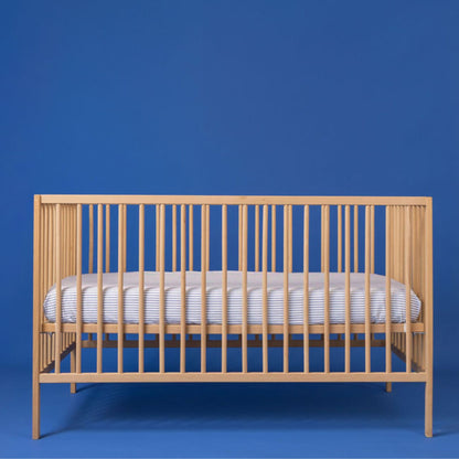 Cot Waterproof Sheet - Navy Ticking
