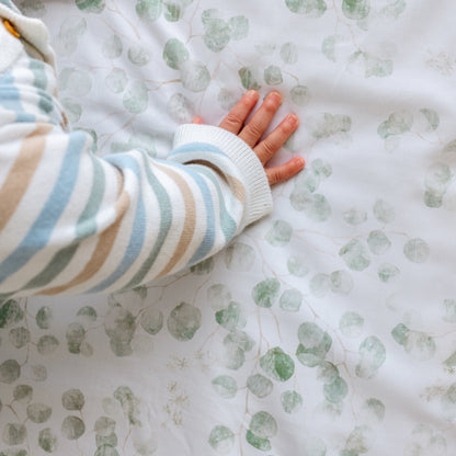 European / Large Cot Waterproof Sheet - Eucalyptus