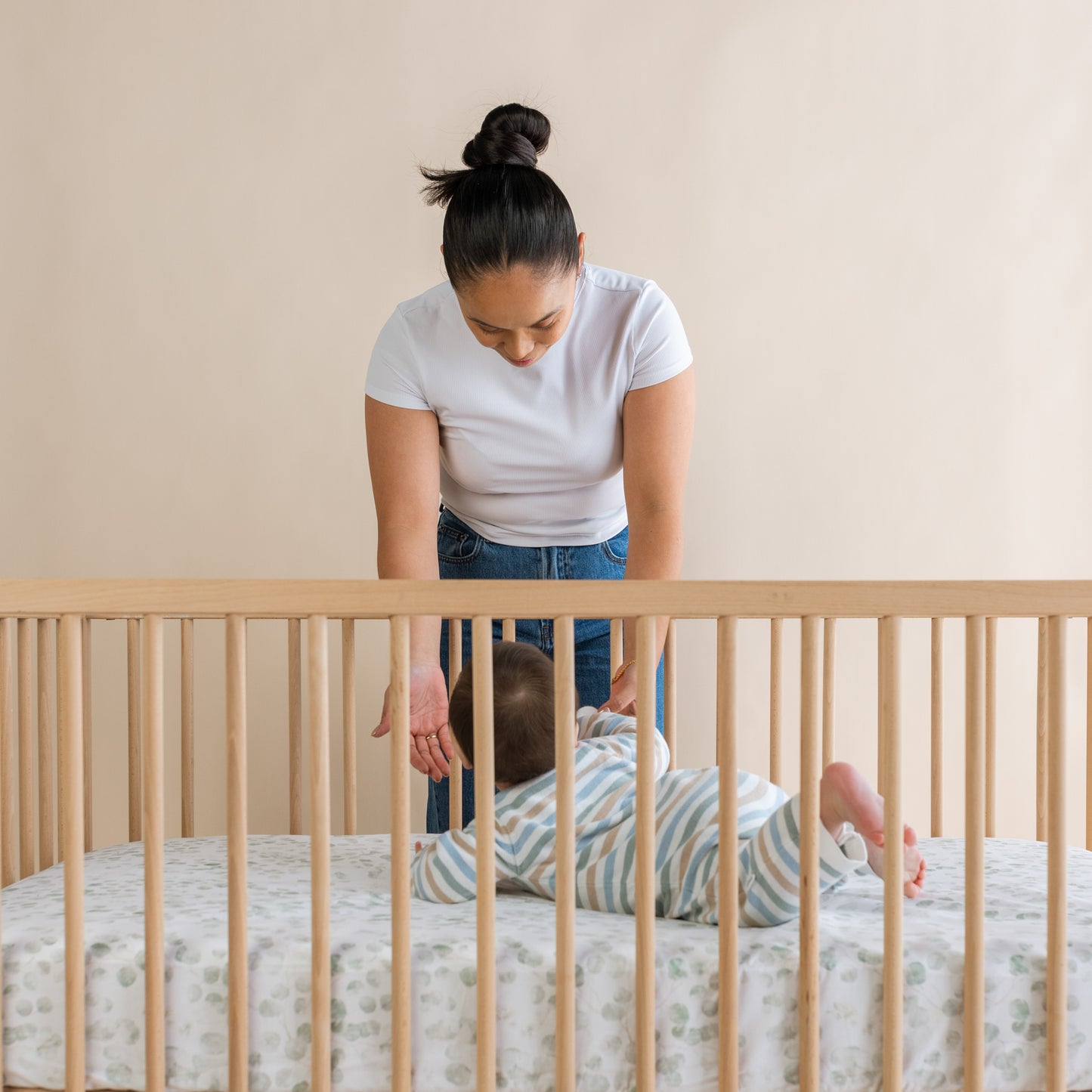 Cot Waterproof Sheet - Eucalyptus