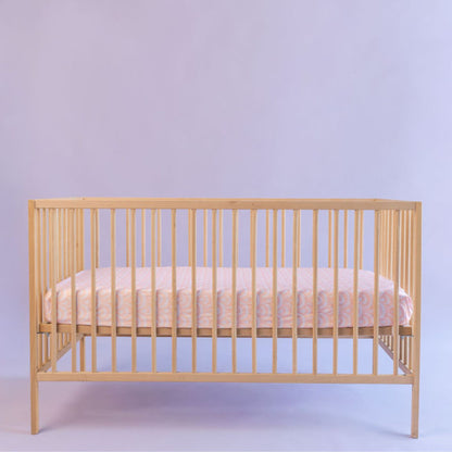 Cot Waterproof Sheet - Peach Rainbows