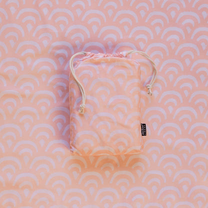 Co-Sleeper Bassinet / Change Pad Waterproof Sheet - Peach Rainbows
