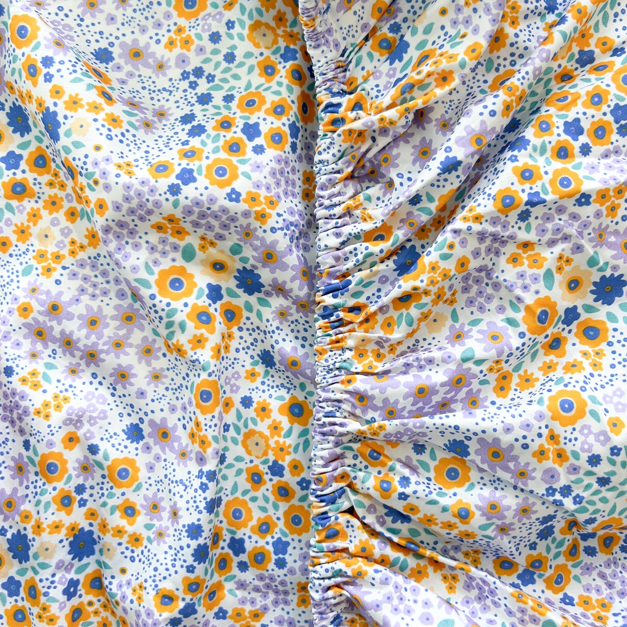 Mini Cot Waterproof Sheet - Summer Flowers - Little Human Linens