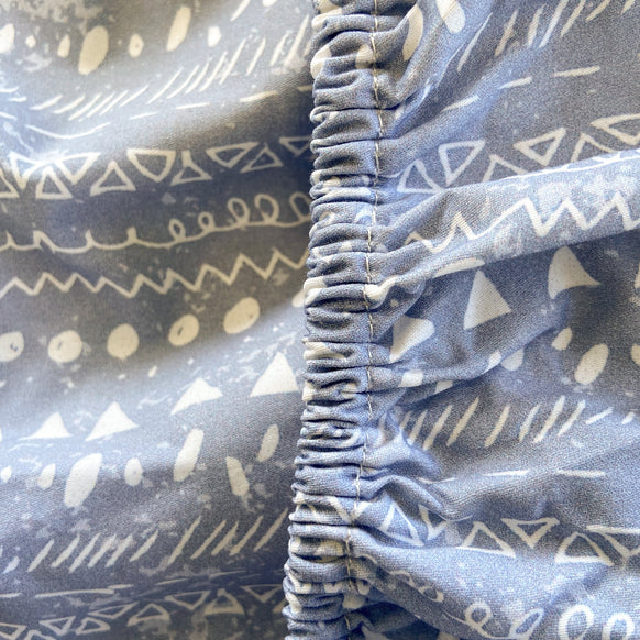 Cot Waterproof Sheet - Blue Geo - Little Human Linens