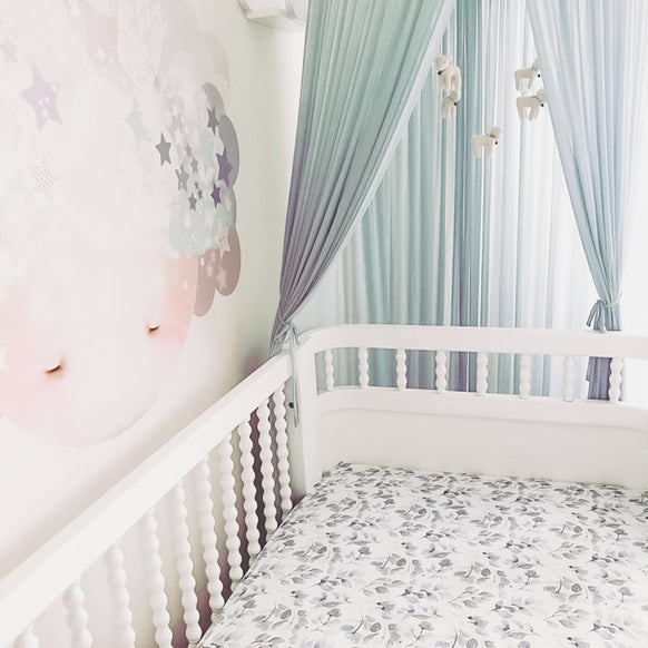 Cot Waterproof Sheet - Soft Foliage - Little Human Linens